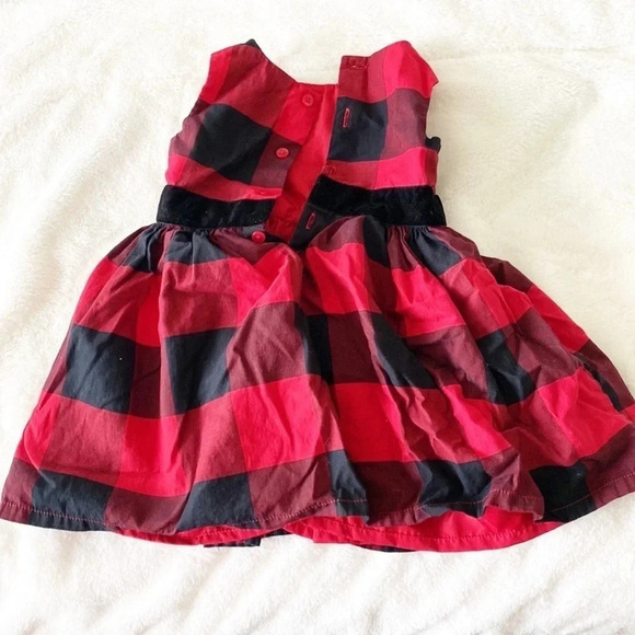 Carters red & black plaid holiday Christmas dress size 9 months - Picture 3 of 5